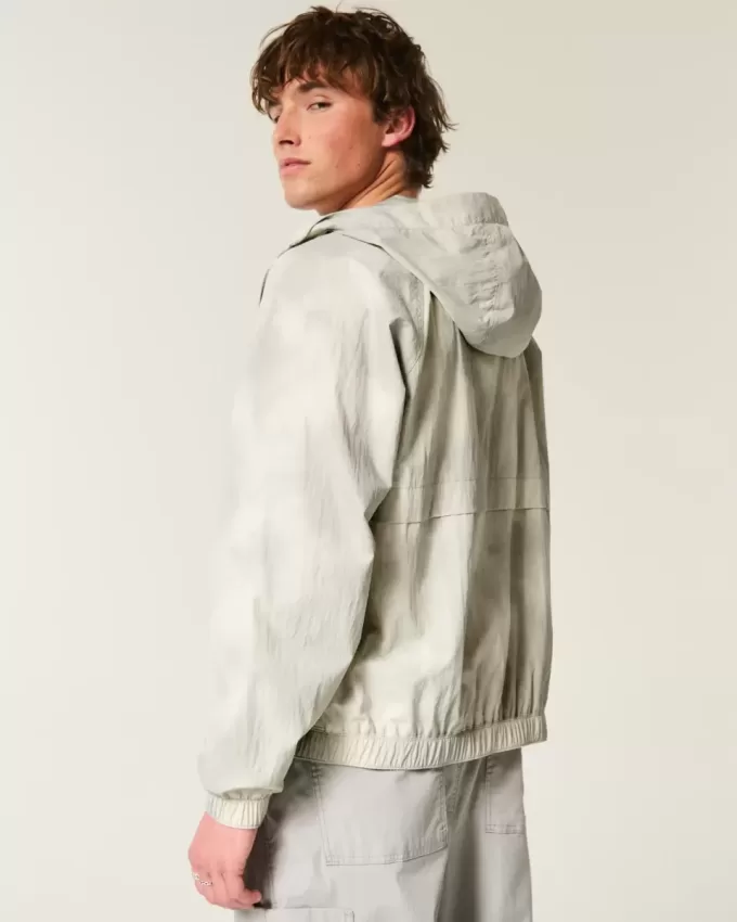 Camo Zip-Up Windbreaker Jacket