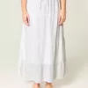 Clip Dot Tiered Maxi Skirt