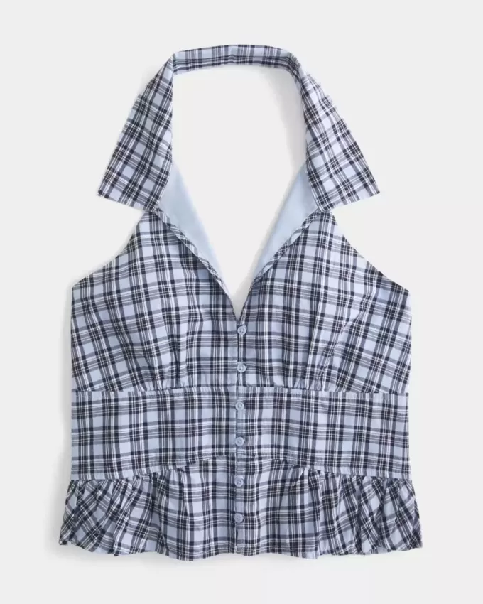 Collared Halter Blouse