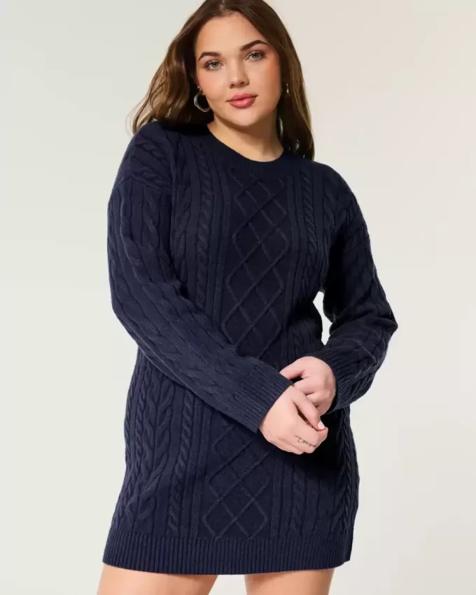 Cozy Cable-Knit Sweater Dress