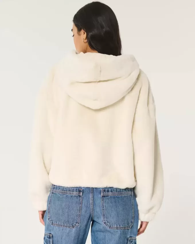 Cozy Faux Fur Zip-Up Hoodie