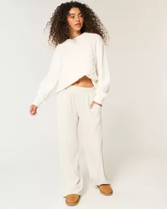 Cozy Ribbed Baggy Pants