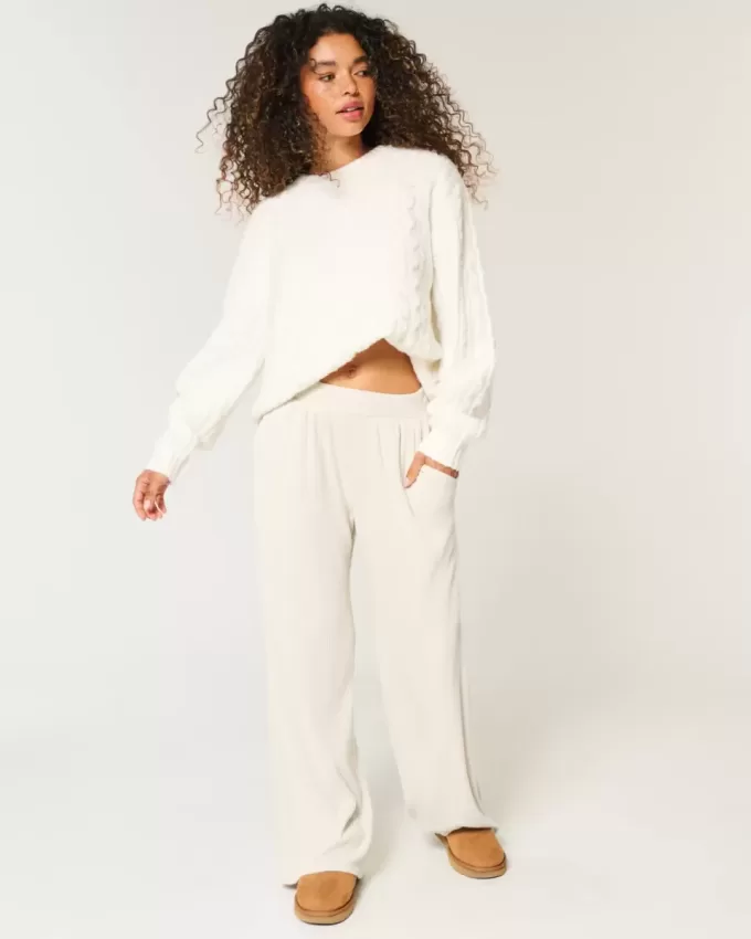 Cozy Ribbed Baggy Pants