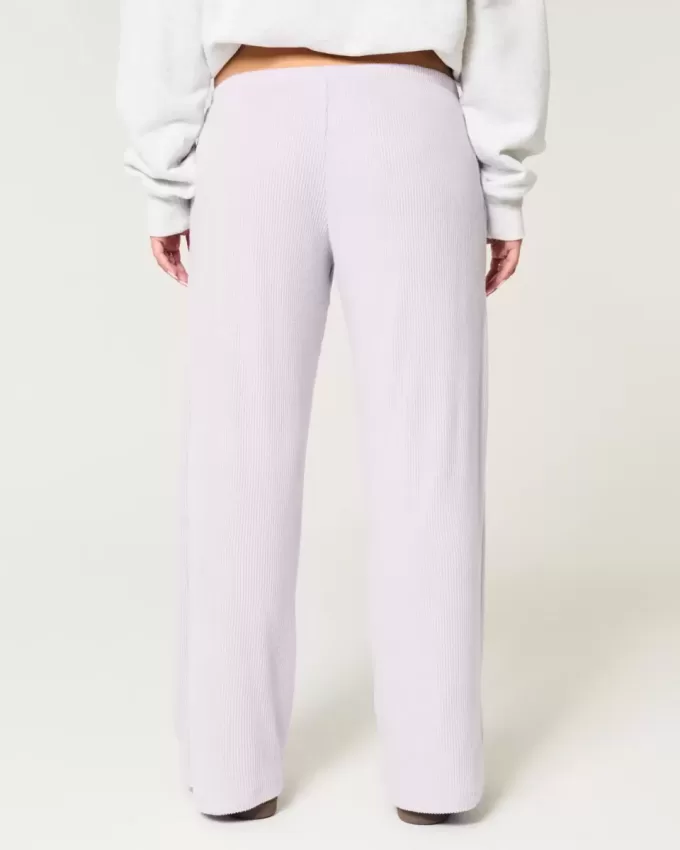 Cozy Ribbed Drawstring Baggy Pants