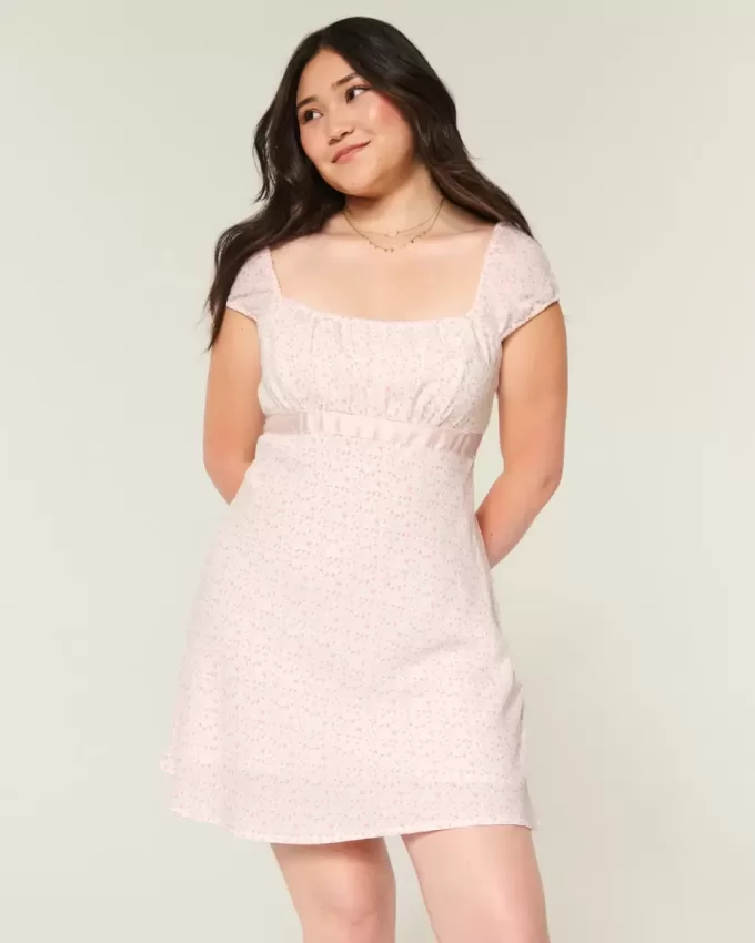 Crepe Satin Band Mini Dress