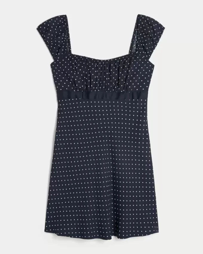 Crepe Satin Band Mini Dress