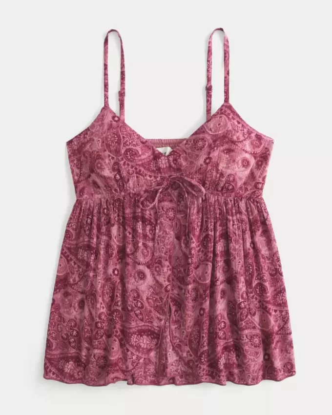 Crinkle Flyaway Babydoll Top