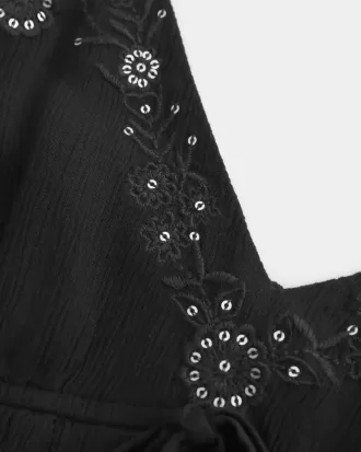 Crinkle Shine Flyaway Babydoll Top