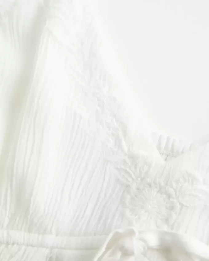 Crinkle Shine Flyaway Babydoll Top