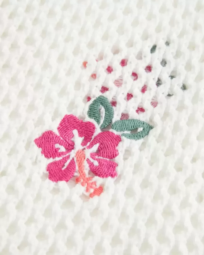 Crochet-Style Floral-Embroidered Cover Up Dress