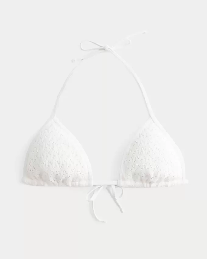 Crochet-Style Sequin Triangle Bikini Top