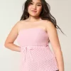 Crochet-Style Strapless Sweater Tube Top