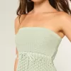 Crochet-Style Strapless Sweater Tube Top