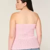 Crochet-Style Strapless Sweater Tube Top