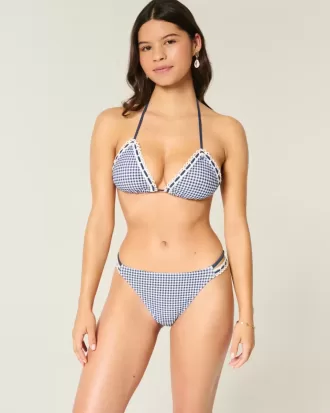 Crochet-Style Trim Double-Strap Cheeky Bikini Bottom