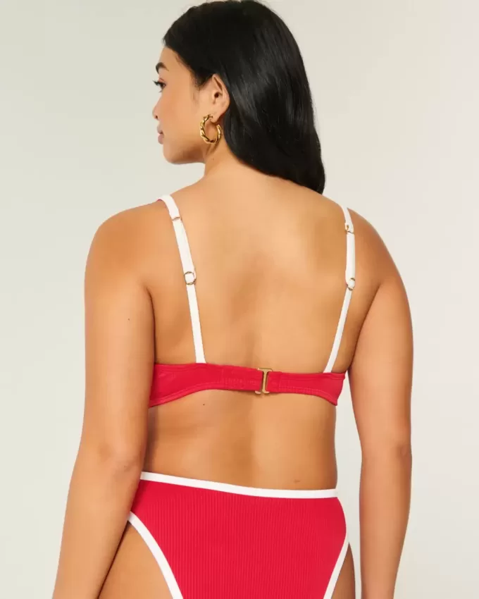 Curvy High Apex Ribbed Underwire Bikini Top