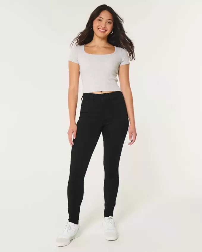 Curvy High-Rise Black Super Skinny Jeans