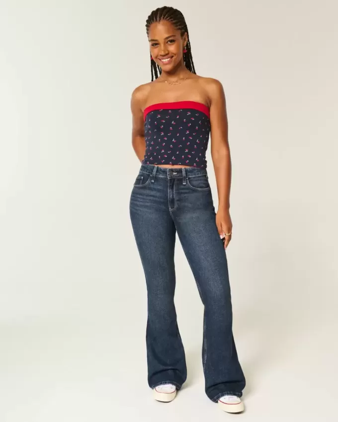 Curvy High-Rise Dark Wash Flare Jeans