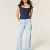 Curvy High-Rise Light Wash Baggy Jeans