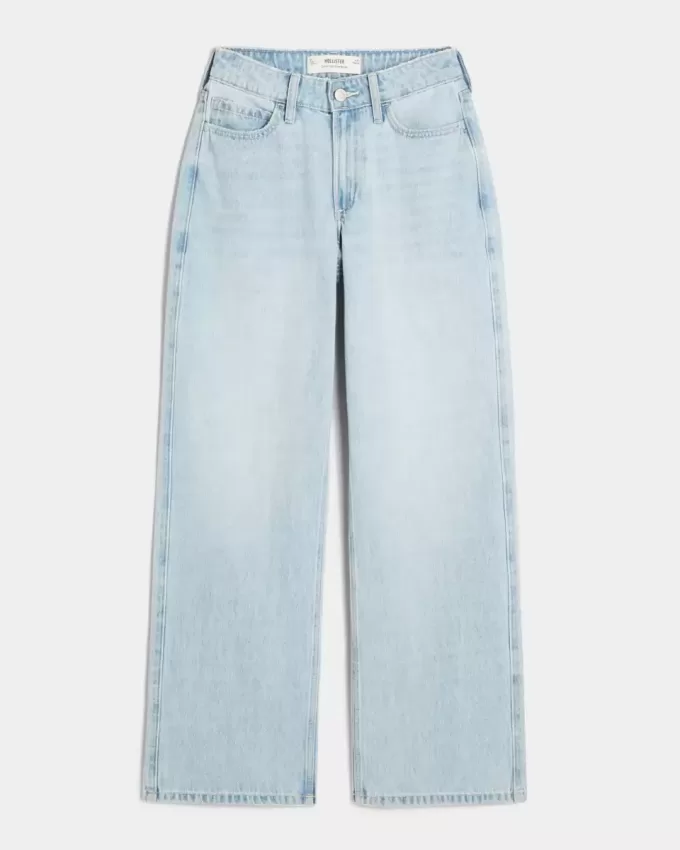 Curvy High-Rise Light Wash Baggy Jeans