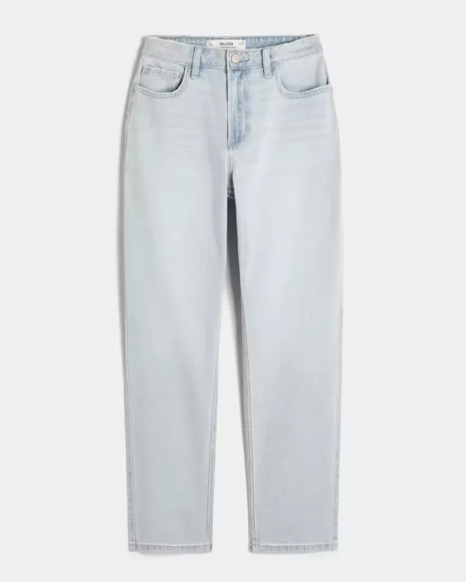 Curvy High-Rise Light Wash Straight Jeans