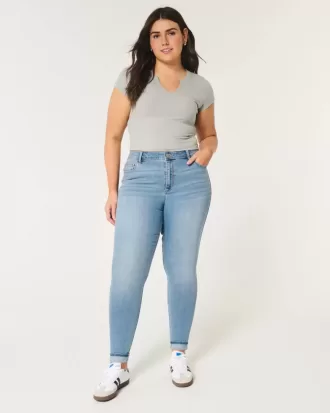 Curvy High-Rise Medium Wash Super Skinny Jeans