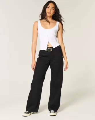 Curvy Low-Rise Black Baggy Jeans