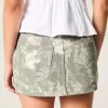 Curvy Low-Rise Camo Denim Mini Skort
