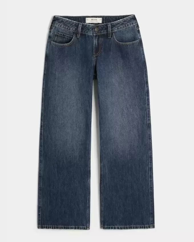 Curvy Low-Rise Dark Wash Baggy Jeans