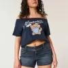 Curvy Low-Rise Dark Wash Denim Shortie Shorts