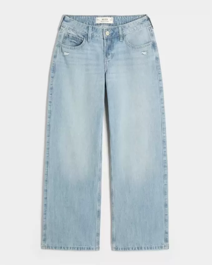 Curvy Low-Rise Distressed Baggy Jeans
