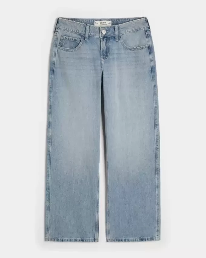 Curvy Low-Rise Light Wash Baggy Jeans