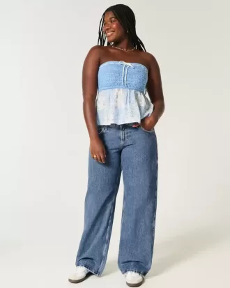 Curvy Low-Rise Medium Wash Baggy Jeans