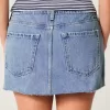 Curvy Low-Rise Medium Wash Denim Mini Skort