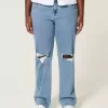 Curvy Low-Rise Ripped Medium Wash Relaxed Straight Jeans