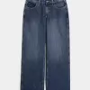Curvy Mid-Rise Dark Wash Baggy Jeans