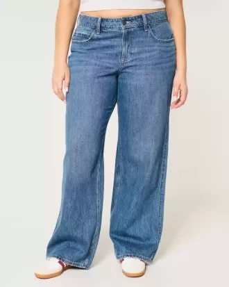 Curvy Mid-Rise Medium Wash Baggy Jeans