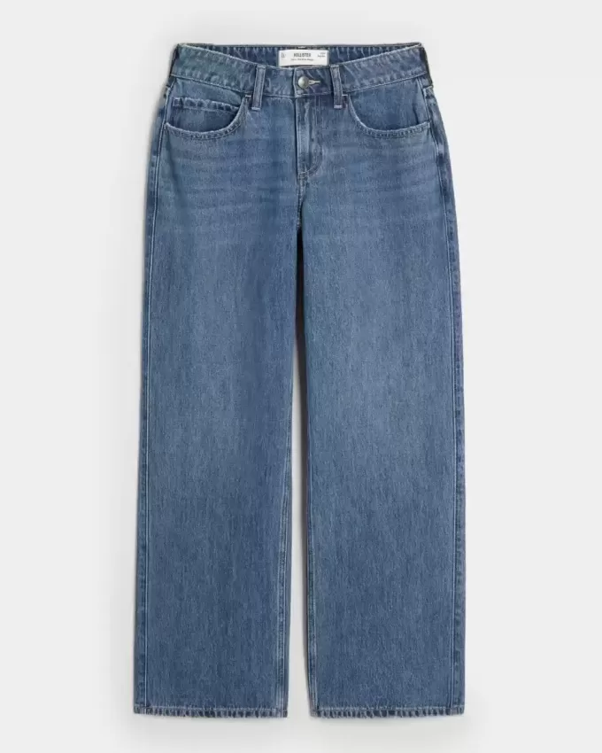 Curvy Mid-Rise Medium Wash Baggy Jeans