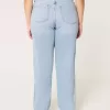 Curvy Ultra High-Rise Ripped Light Wash Dad Jeans