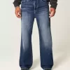 Dark Wash Baggy Bootcut Jeans