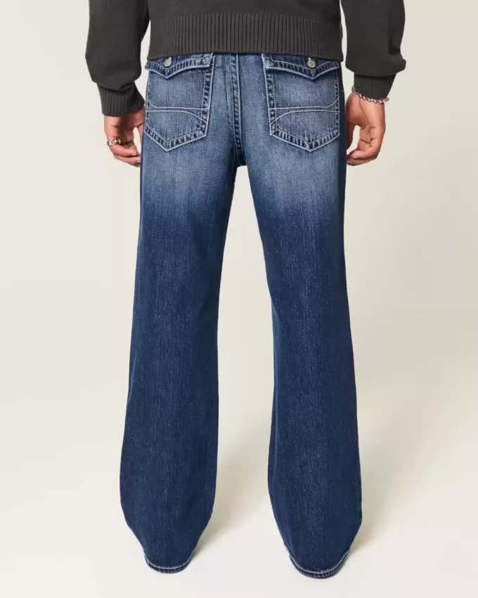 Dark Wash Baggy Bootcut Jeans