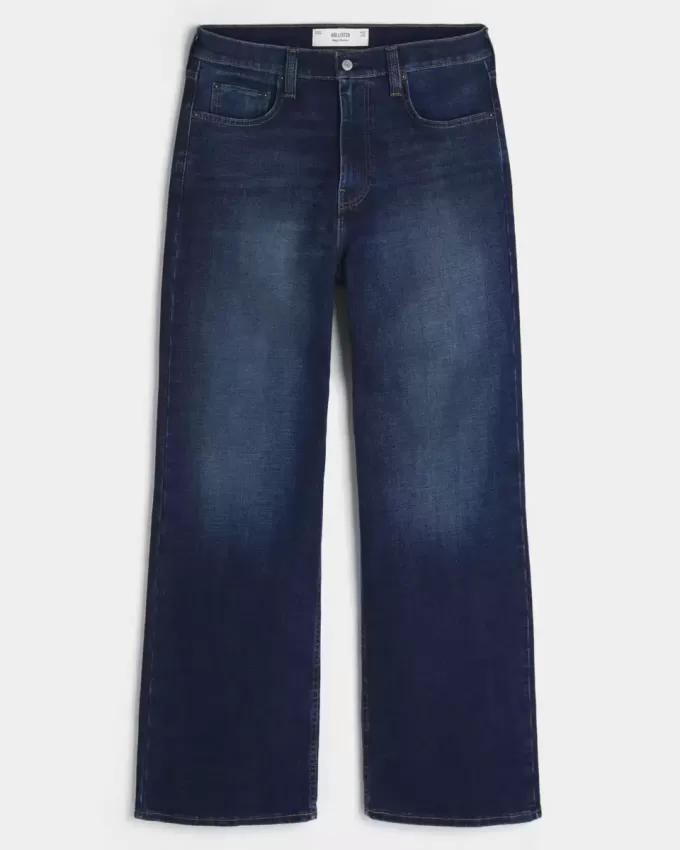 Dark Wash Baggy Bootcut Jeans