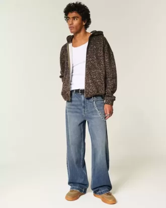 Dark Wash Dice Graphic Super Baggy Jeans