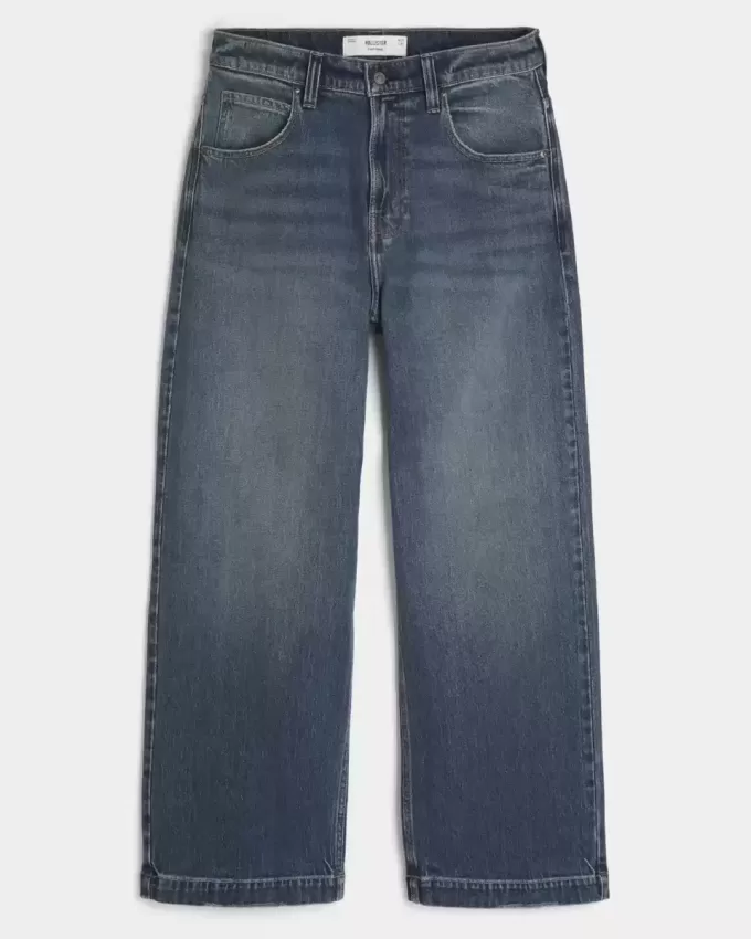 Dark Wash Dice Graphic Super Baggy Jeans