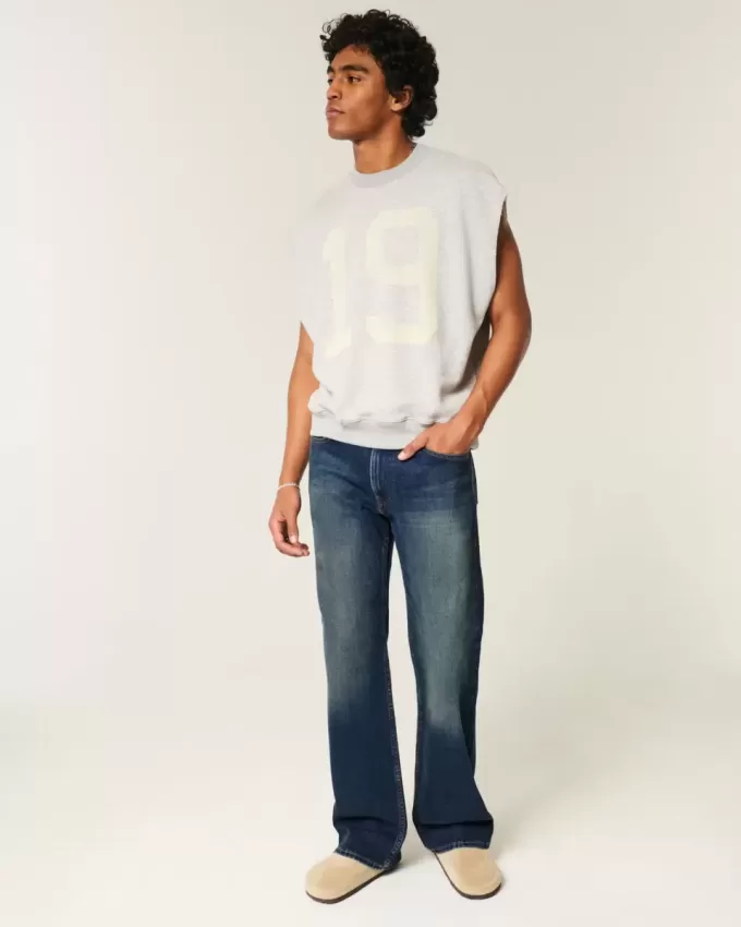 Dark Wash Relaxed Bootcut Jeans