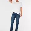 Dark Wash Slim Straight Jeans