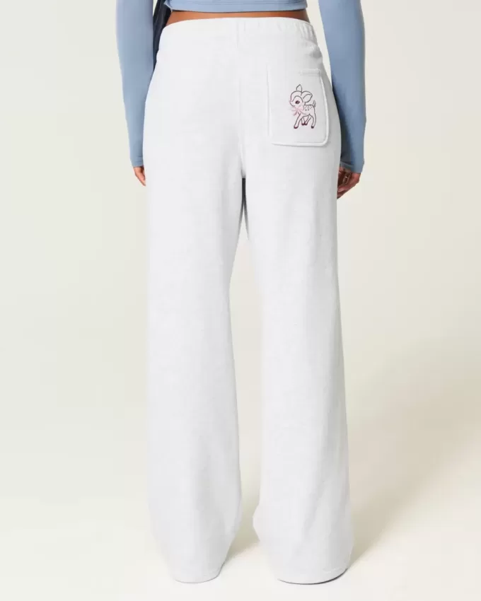 Deer Graphic Wide-Leg Sweatpants