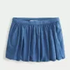 Denim Bubble Mini Skirt