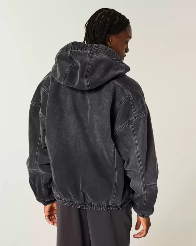 Denim Zip-Up Skater Jacket