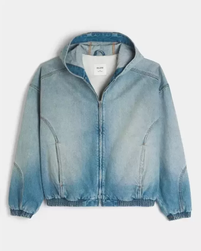 Denim Zip-Up Skater Jacket
